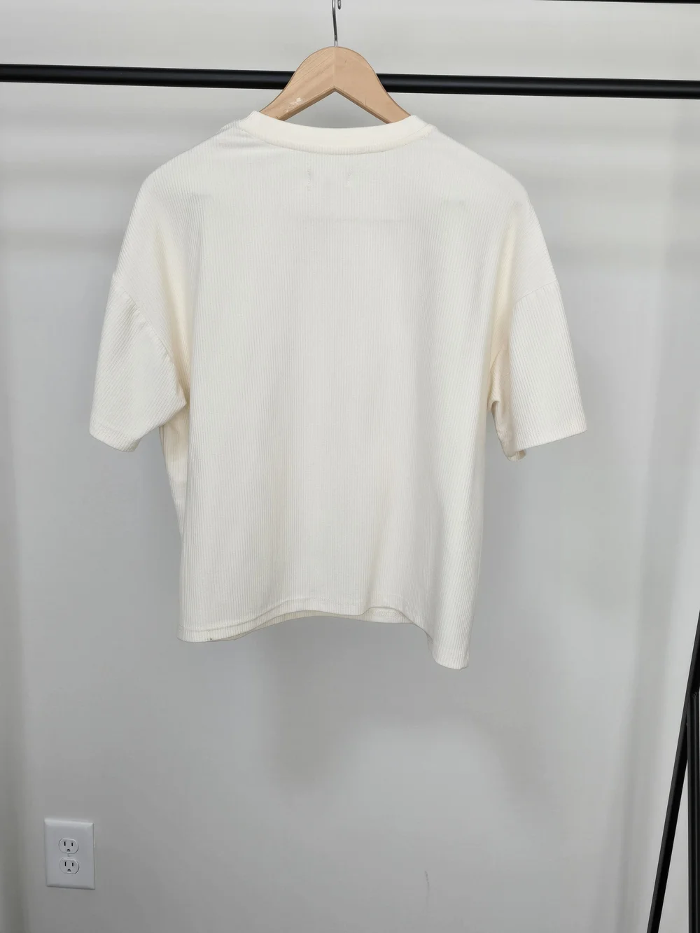 Thread & Supply Cream Ribbed Short-Sleeve Tee - Picture 1 of 3